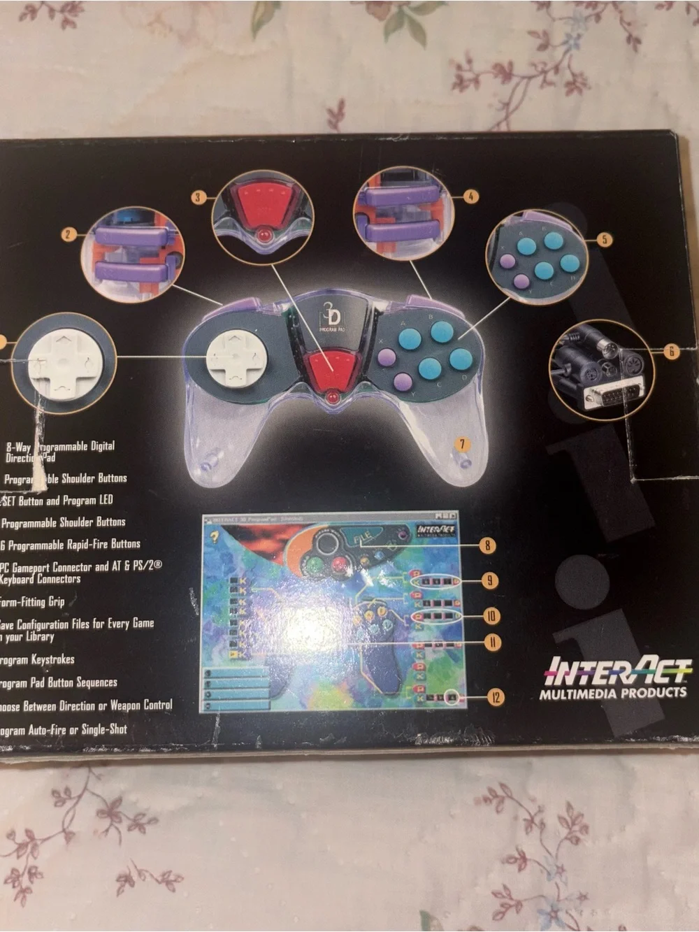 Vintage 1997 InterAct 3D Program Pad PC Game Controller CIB Complete Box